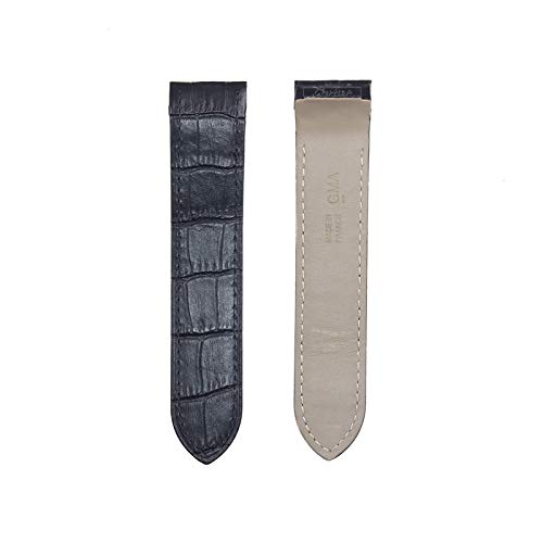 ROUHO Correa De Piel De Vaca Negra De 23Mm De Color Negro De La Correa Santos 100Xl para Cartier Santos-Negro 24.5mm