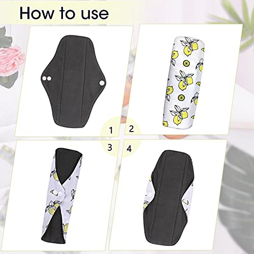 Rovtop Compresas Reutilizables, 10 Forros de Salvaslip Reutilizable, Toallas Sanitarias de Tela Para Mujeres Durante La Menstruación, Con Capa Absorbente de Carbón de Bambú,Multicolor