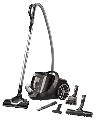 Rowenta Silence Force Cyclonic Animal Care RO7260 - Aspiradora sin bolsa con cabezal de 2 posiciones, deslizamiento adecuado ergonómica, depósito de suciedad de 2.5 l, 5 accesorios