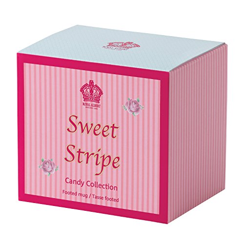 Royal Albert Candy Collection Sweet Stripe - Taza de porcelana fina (0,3 L), diseño de rayas, multicolor