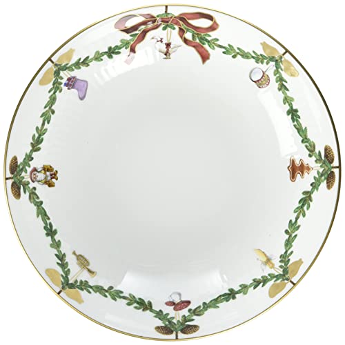 Royal Copenhagen Star Fluted/XMAS - Cuenco con pie (porcelana, 18 cm), multicolor