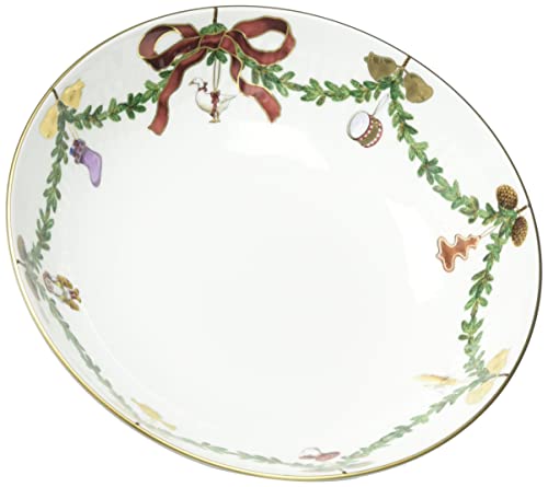 Royal Copenhagen Star Fluted/XMAS - Cuenco con pie (porcelana, 18 cm), multicolor
