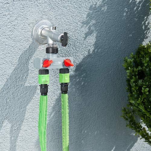 Royal Gardineer Distributore di tubi: Distributore d'acqua regolabile a 2 Vie per l'irrigazione del giardino (Distributore d'acqua giardino)