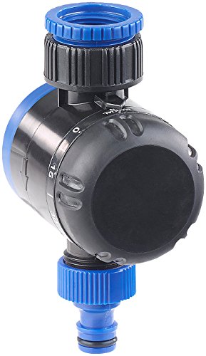 Royal Gardineer Interruttore orario rubinetto dell'acqua: Timer meccanico per irrigazione, Fino a 120 min, Filettatura da 3/4" (Timer per irrigazione)