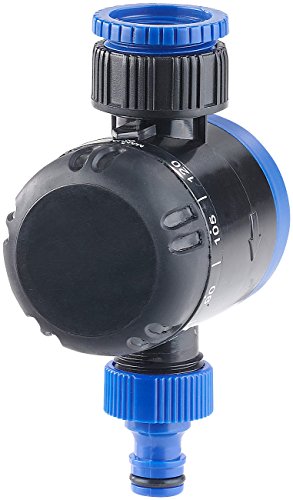 Royal Gardineer Interruttore orario rubinetto dell'acqua: Timer meccanico per irrigazione, Fino a 120 min, Filettatura da 3/4" (Timer per irrigazione)