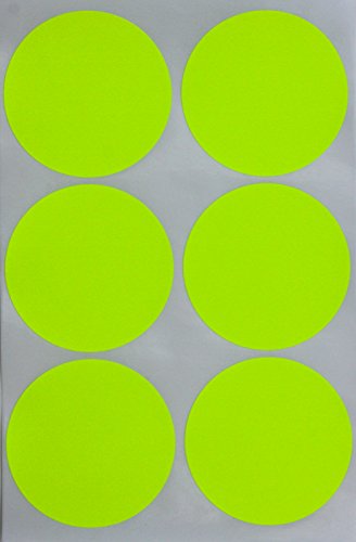 Royal Green Pegatinas Circulares Amarillas Neón 50mm (5cm) Etiquetas Adhesivas de Colores 72 Unidades
