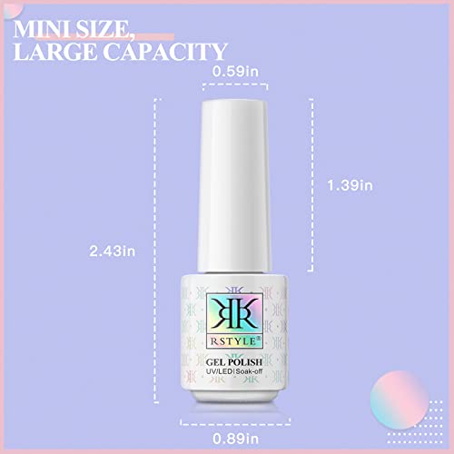 RSTYLE Kit Lampara UñAs Semipermanentes,Esmaltes Semipermanentes UñAs de Gell Macaron Color 6 Pcs ,Lampara UV/LED 36w Base Coat Top Coat Set Manicura UñAs Acrilicas Completo Secador de uñas