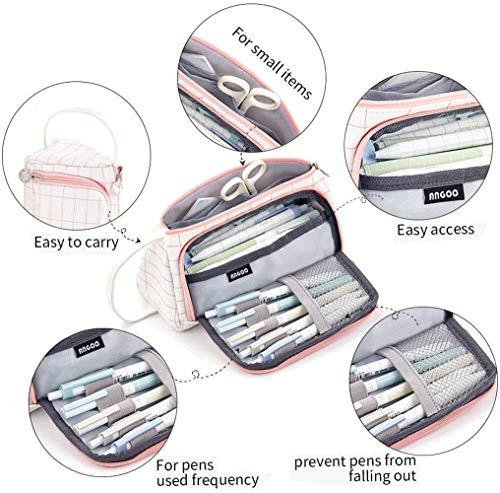 RUICHUANGS estuche escolar ，estuche mascarillas， estuche，Con mango- de gran capacidad, caja de lápices, bolsa de cosméticos, bolsa de almacenamiento，24 cm