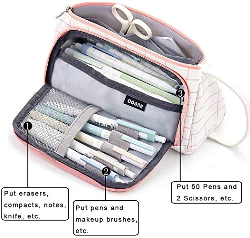 RUICHUANGS estuche escolar ，estuche mascarillas， estuche，Con mango- de gran capacidad, caja de lápices, bolsa de cosméticos, bolsa de almacenamiento，24 cm