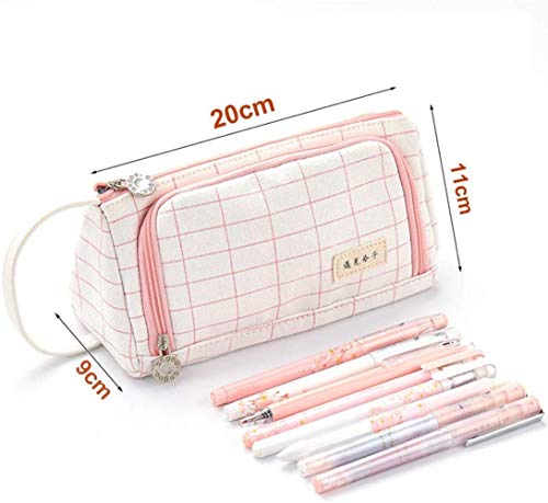 RUICHUANGS estuche escolar ，estuche mascarillas， estuche，Con mango- de gran capacidad, caja de lápices, bolsa de cosméticos, bolsa de almacenamiento，24 cm