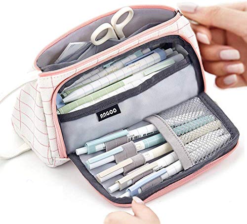 RUICHUANGS estuche escolar ，estuche mascarillas， estuche，Con mango- de gran capacidad, caja de lápices, bolsa de cosméticos, bolsa de almacenamiento，24 cm