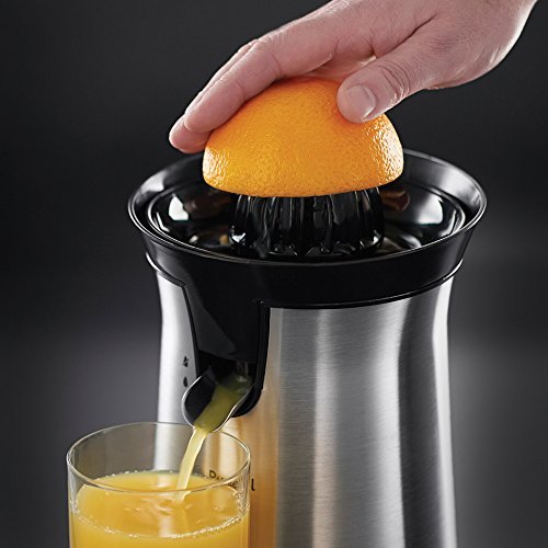 Russell Hobbs Exprimidor Eléctrico Classics - Exprimidor de Naranjas y Zumos, 2 Conos Intercambiables, Acero Inoxidable, Plata - 22760-56