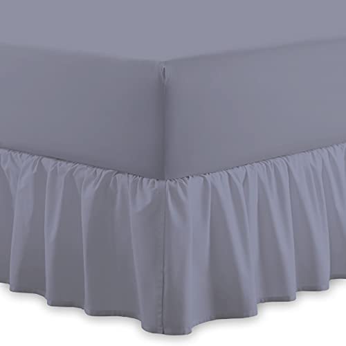 Sábana bajera de fácil cuidado, sábana de cama con volantes, se adapta a colchones de 25 cm con volante caído de 40 cm, individual, doble, 4 pies, King y Super King