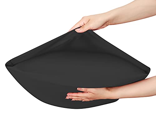 Sabanas Cama 180 Negro, Juego Sábanas 180x190 4 Piezas con Bajera 180x200 Ajustable, Encimera y 2 Funda de Almohada 50x80 cm
