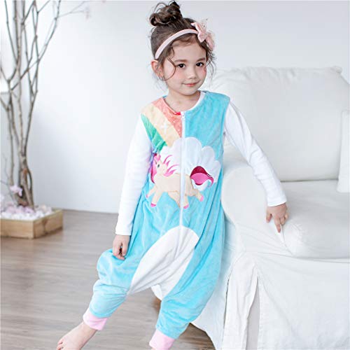 Saco de Dormir con Pies para Niños 1.5 Tog Bebé Bolsa Dormida Cremallera Frontal sin Mangas Peleles para Dormir, 1-3 Años