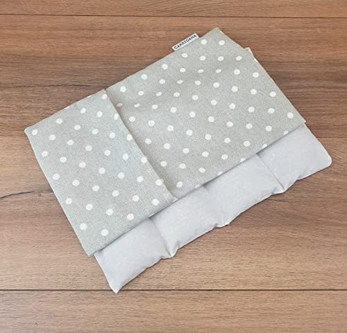 Saco térmico de semillas de trigo con funda lavable.20 x 30cm (Topos gris)