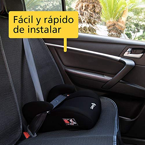 Safety 1st Manga Safe Elevador, Silla de Coche Grupo 3, Alzador para Niños 3-12 años, 15-36 kg, Full Black (negro)