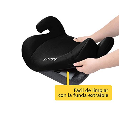 Safety 1st Manga Safe Elevador, Silla de Coche Grupo 3, Alzador para Niños 3-12 años, 15-36 kg, Full Black (negro)