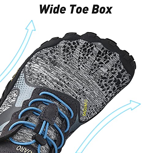 SAGUARO Hombre Mujer Zapatillas Barefoot Minimalistas Calzado de Training Ligeras Cómodas para Caminar Senderismo Ciclismo Trail Running Trekking Playa Agua Exterior Interior, Moneda Gris, 39