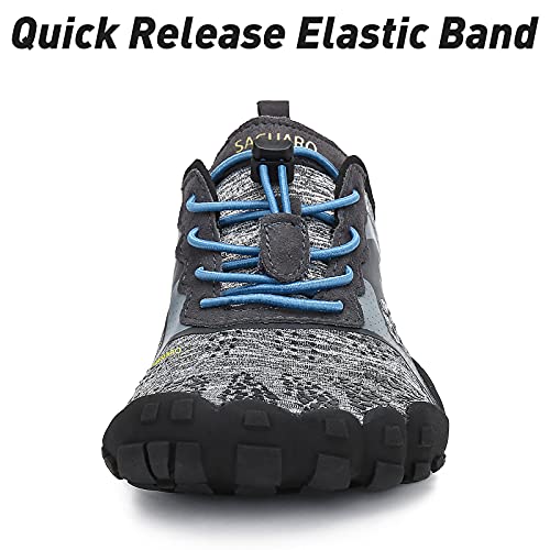 SAGUARO Hombre Mujer Zapatillas Barefoot Minimalistas Calzado de Training Ligeras Cómodas para Caminar Senderismo Ciclismo Trail Running Trekking Playa Agua Exterior Interior, Moneda Gris, 39