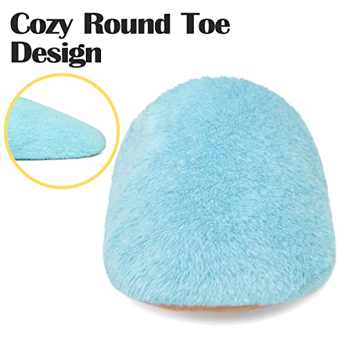 SAGUARO Zapatillas de Estar por Casa para Mujer Antideslizante Cálido Espuma de Memoria Invierno Pantuflas Ligero Zapatos de Interior Suave, Azul 37/38