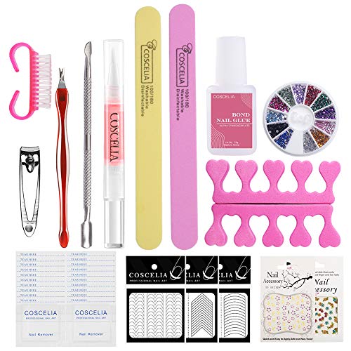 Saint-Acior Kit Uñas Semipermanentes En Gel 10 Colores De Gran Capacidad De 8ML Lámpara de Uñas LED/U-V 24W Top Base Gel Manicura/Pedicura Nail Art