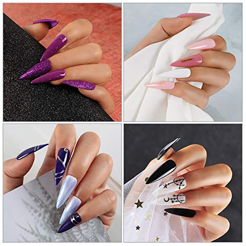 Saint-Acior Kit Uñas Semipermanentes En Gel 10 Colores De Gran Capacidad De 8ML Lámpara de Uñas LED/U-V 24W Top Base Gel Manicura/Pedicura Nail Art