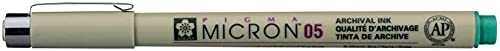 Sakura Pigma Micron 05, Juego de rotuladores de 9 colores: negro, naranja, marrón, rojo, rosa, verde, morado, azul, sepia
