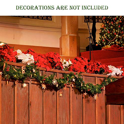 SALCAR Guirnalda de Navidad Verde, Guirnalda de Abeto Decoradas 200 Luces LED para Chimeneas Escaleras Puertas, 5m