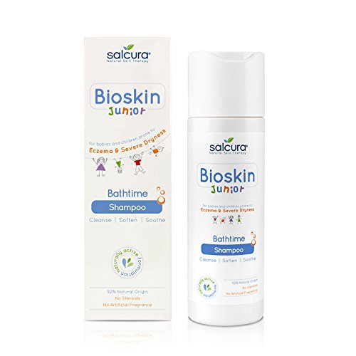 Salcura Natural Skin Therapy, Champú Junior Bioskin, Champú para niños de baja espuma para pieles sensibles, calma y nutre el cuero cabelludo más seco 200 ml