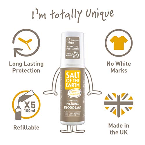 Salt of the Earth Ámbar y sándalo desodorante natural en spray (100 ml)