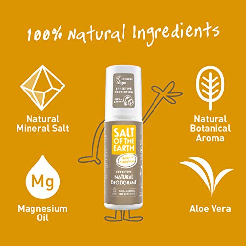 Salt of the Earth Ámbar y sándalo desodorante natural en spray (100 ml)