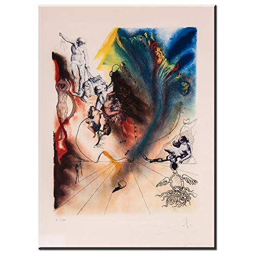 Salvador Dali Firmado litografía de Fotos De la Lona for la Sala de Estar de la decoración del Arte (Color : ZZ861, Size (Inch) : NO Frame 50X70CM)