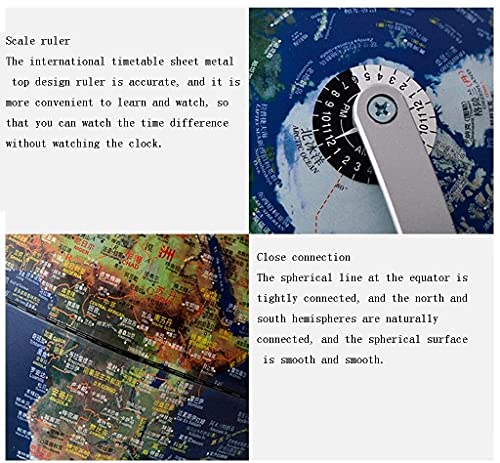 Samanthaa Lámpara de Pared de Moda Globe Taiwan Lámpara de Globo de Alta definición 20c mechón Globo en Relieve Tridimensional en inglés y Chino lámpara de Mesa Decorativa Suministros educativos