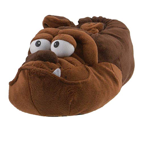 SAMs Tierhausschuhe Hund Glubschi Bello Braun lustig wi