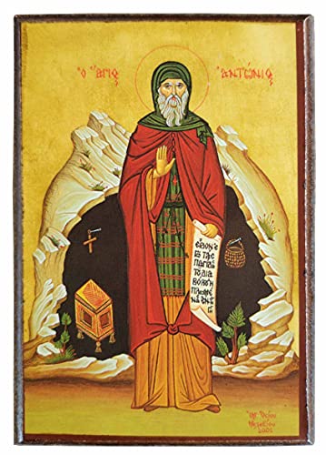 SAN ANTONIO EL GRAN CUERPO LLENO-Icono ortodoxo bizantino griego