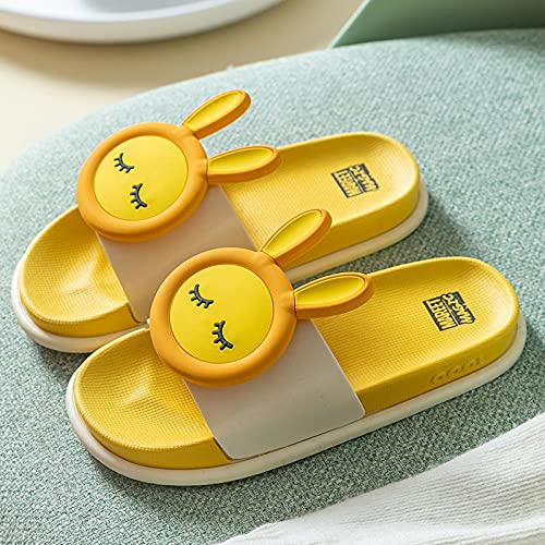 Sandalia Delicada,Pareja de Dibujos Animados hogar Fresco Zapatillas, baño con Zapatos de Fondo Grueso sin Fondo-Amarillo_38-39,Sandalias Wave