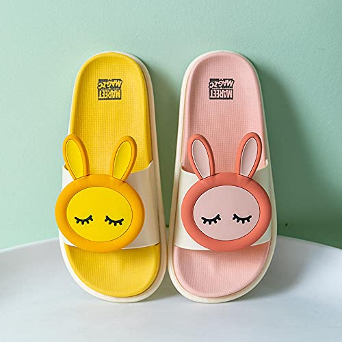 Sandalia Delicada,Pareja de Dibujos Animados hogar Fresco Zapatillas, baño con Zapatos de Fondo Grueso sin Fondo-Amarillo_38-39,Sandalias Wave