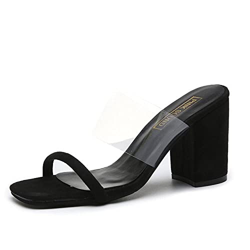 Sandalias ortopédicas,Zapatillas de Boca de Pescado Grueso de Color, Vestido de tacón Alto Fresco Zapatillas-Negro_42,Pantuflas Transpirables