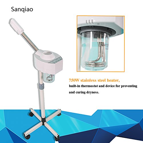 Sanqiao Profesional Sauna Vaporizador Facial de Nanómetro Iónico & Piel Hidratante & Limpieza Profunda con Ajustable Aromaterapia y Función Ozono 750W