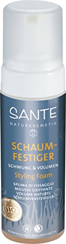 Sante Naturkosmetik Espuma fijadora, espuma de peinado, impulso y volumen, cuidado notable, ideal para secar, extractos ecológicos, 150 ml