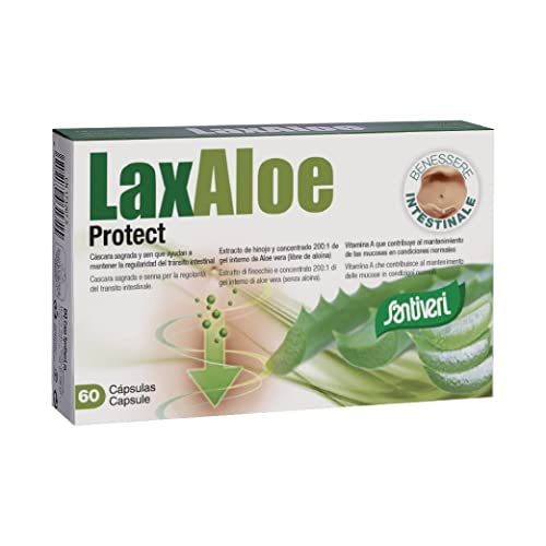 SANTIVERI – LaxAloe Protect / 60 cápsulas cáscara sagrada y sen, que ayudan a mantener la regularidad intestinal