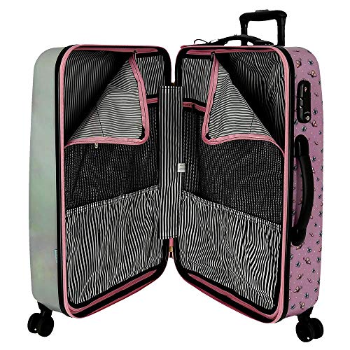 Santoro Gorjuss Somewhere Maleta Mediana Multicolor 45x67x26 cms Rígida ABS Cierre TSA 64L 3,5Kgs 4 Ruedas Dobles