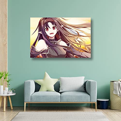 SAO Sword Art Online - Póster de anime, diseño de Konno Yuuki, diseño de sonrisa inocente, lienzo para habitación, decoración moderna para el hogar, sin marco, 40 x 60 cm