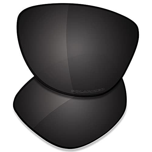 Saucer Lentes de repuesto premium para gafas de sol Oakley Frogskins OO9013, High Defense - Carbon Black Polarized, Talla única
