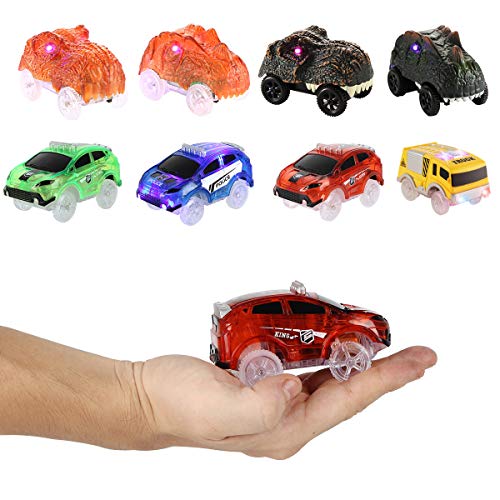 Save Unicorn Track Cars Replacement , Solo Repuesto para Autos de Pistas Mágicas Que Brillan en la Oscuridad, Compatible con la Mayoría de Pistas de Coche para Niños y Niñas (Paquete de 4)