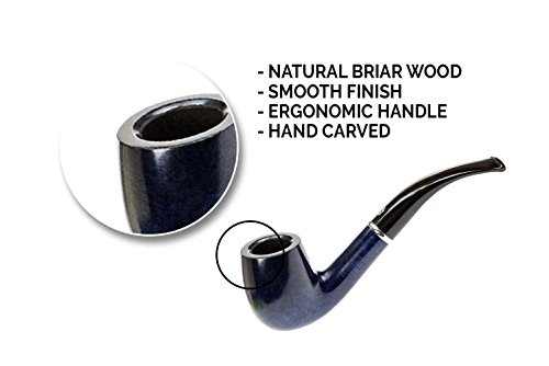Savinelli Pipas italianas para fumar tabaco, Arcobaleno Smooth Blue 606