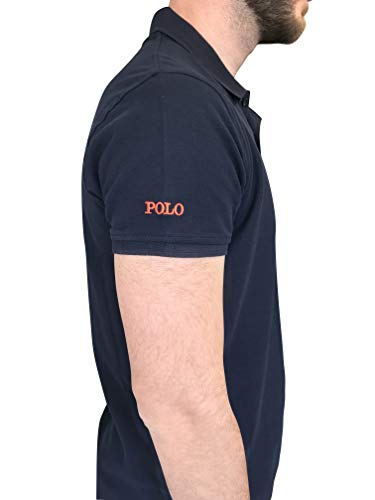 S&C Polo Manga Corta Hombre Regular Fit (Azul Marino, L)