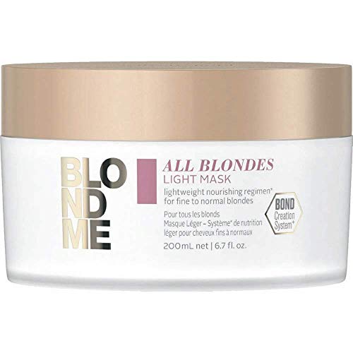 Schwarzkopf Blondme Keratin Restore All Blondes Mascarilla Ligera 200ML, Único, Estándar, 200, 200 ml (Paquete de 1)