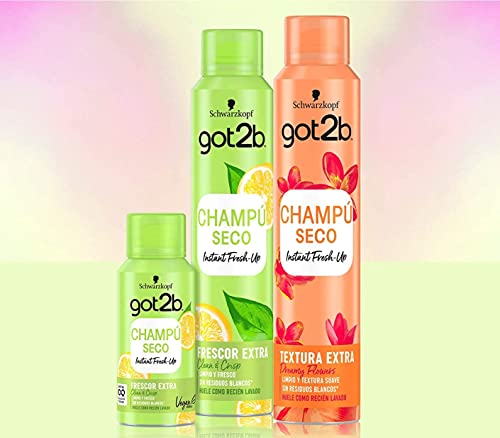 Schwarzkopf got2b Got2b - Champú Seco Textura Extra, 200 ml, Refresca tu cabello al instante, adecuado para peinados
